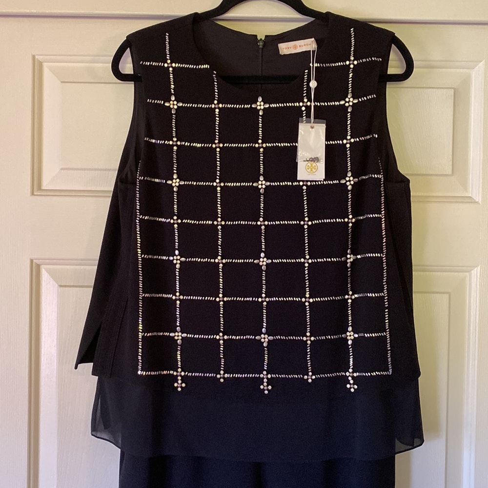 TORY BURCH STUNNING BLACK JUMPSUIT! SIZE L NWT